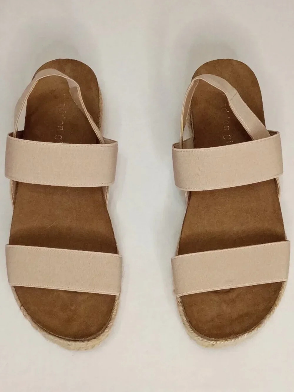 Madden Girl Cybell Nude Espadrille Platform Sandals Women's Size 7.5M